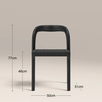 Madeleine Stackable Wooden Dining Chair | Black Weave & Black