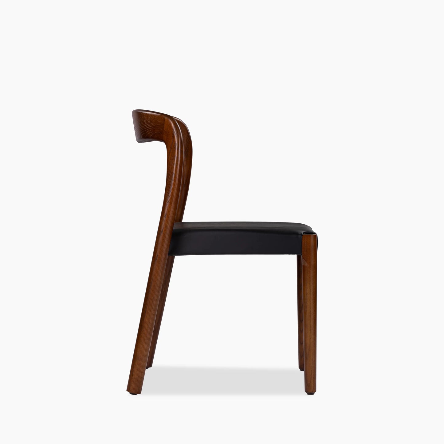 Madeleine Stackable Wooden Dining Chair | Vintage Black Faux Leather & Walnut