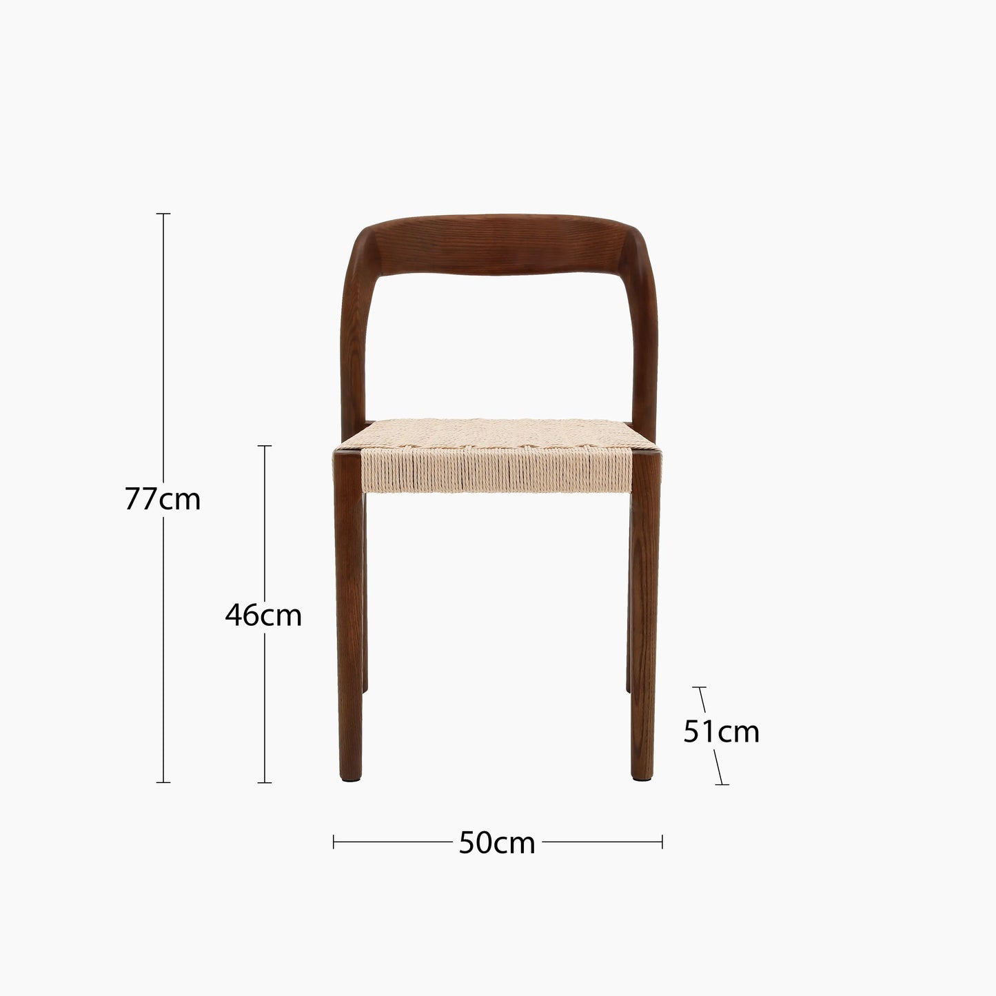 Madeleine Stackable Wooden Dining Chair | Natural Weave & Walnut