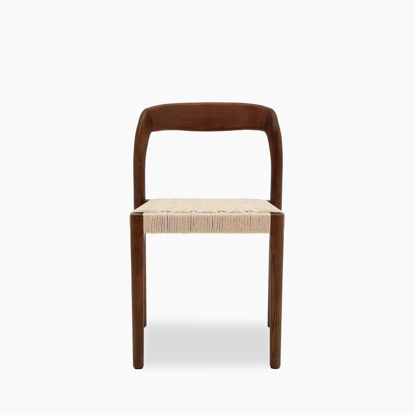 Madeleine Stackable Wooden Dining Chair | Natural Weave & Walnut