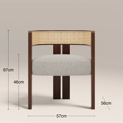 Clifton Wooden Carver Dining Chair | Speckled Stone Sustainable Boucle & Walnut