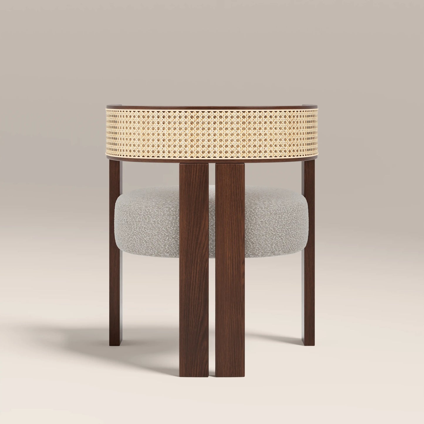 Clifton Wooden Carver Dining Chair | Speckled Stone Sustainable Boucle & Walnut