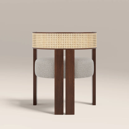 Clifton Wooden Carver Dining Chair | Speckled Stone Sustainable Boucle & Walnut