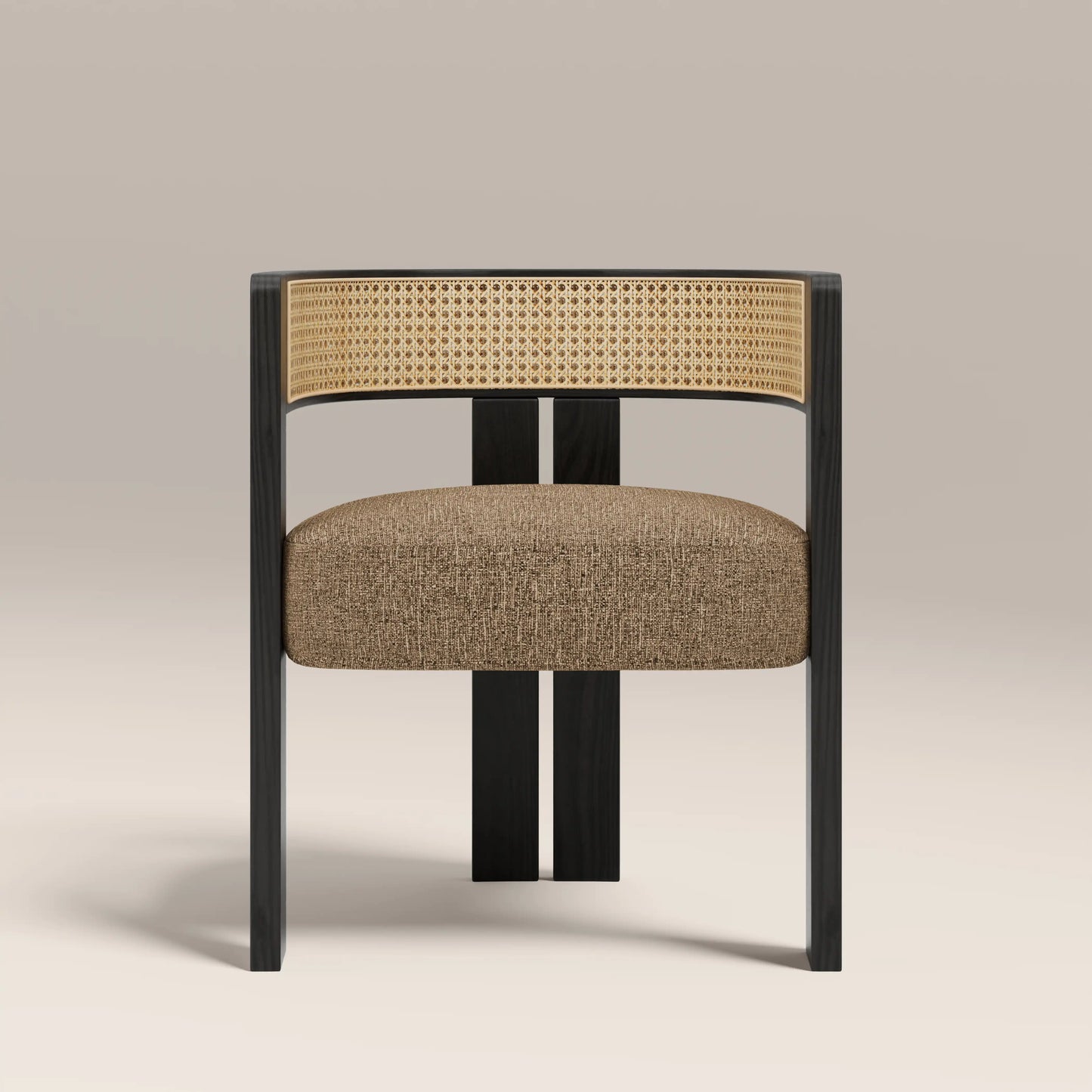 Clifton Wooden Carver Dining Chair | Speckled Cappuccino Boucle & Black