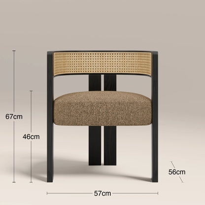 Clifton Wooden Carver Dining Chair | Speckled Cappuccino Boucle & Black