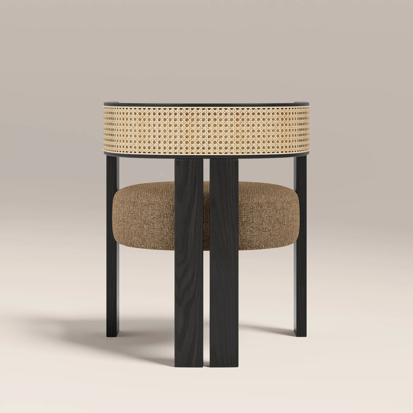 Clifton Wooden Carver Dining Chair | Speckled Cappuccino Boucle & Black