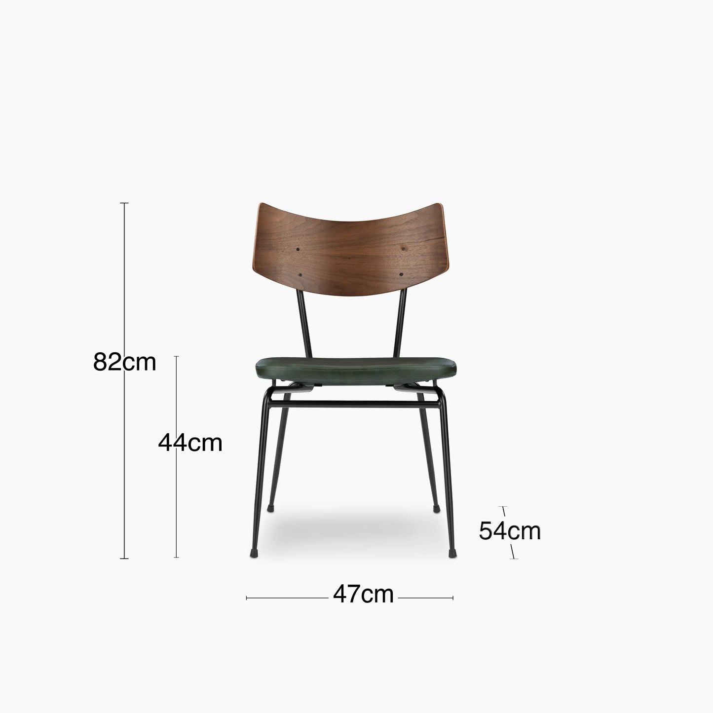 Phoenix Stackable Dining Chair | Vintage Green Faux Leather & Black