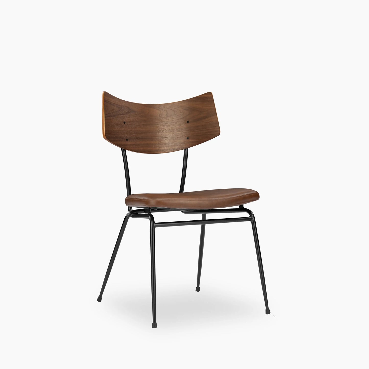 Phoenix Stackable Dining Chair | Vintage Tan Faux Leather & Black