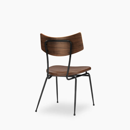 Phoenix Stackable Dining Chair | Vintage Tan Faux Leather & Black