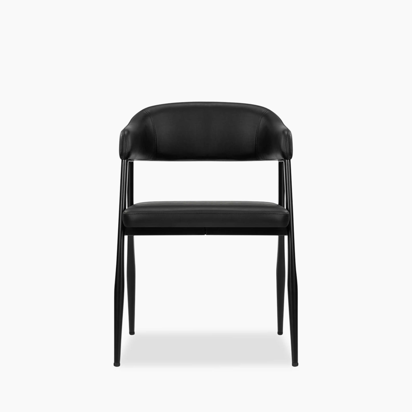 Presley Carver Dining Chair | Vintage Black Faux Leather & Black