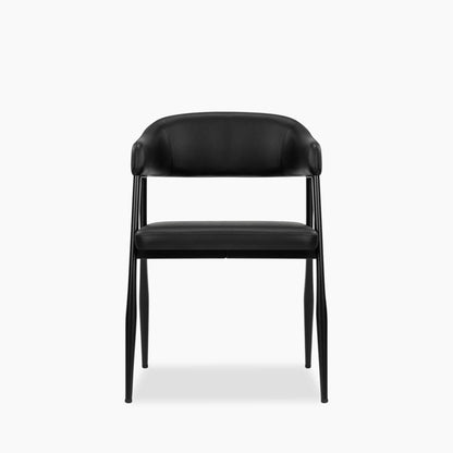 Presley Carver Dining Chair | Vintage Black Faux Leather & Black
