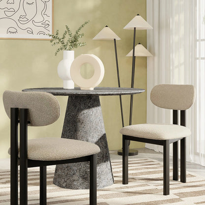 Arbor Dining Chair | Speckled Stone Sustainable Boucle & Black