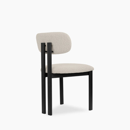 Arbor Dining Chair | Speckled Stone Sustainable Boucle & Black