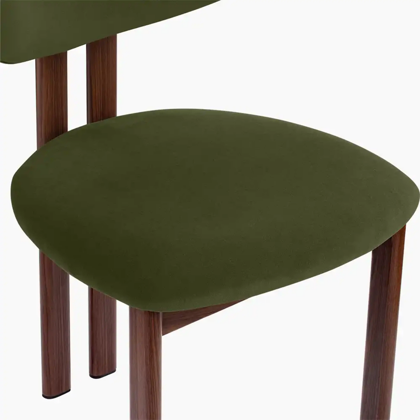 Arbor Dining Chair | Olive Green Sustainable Velvet & Walnut
