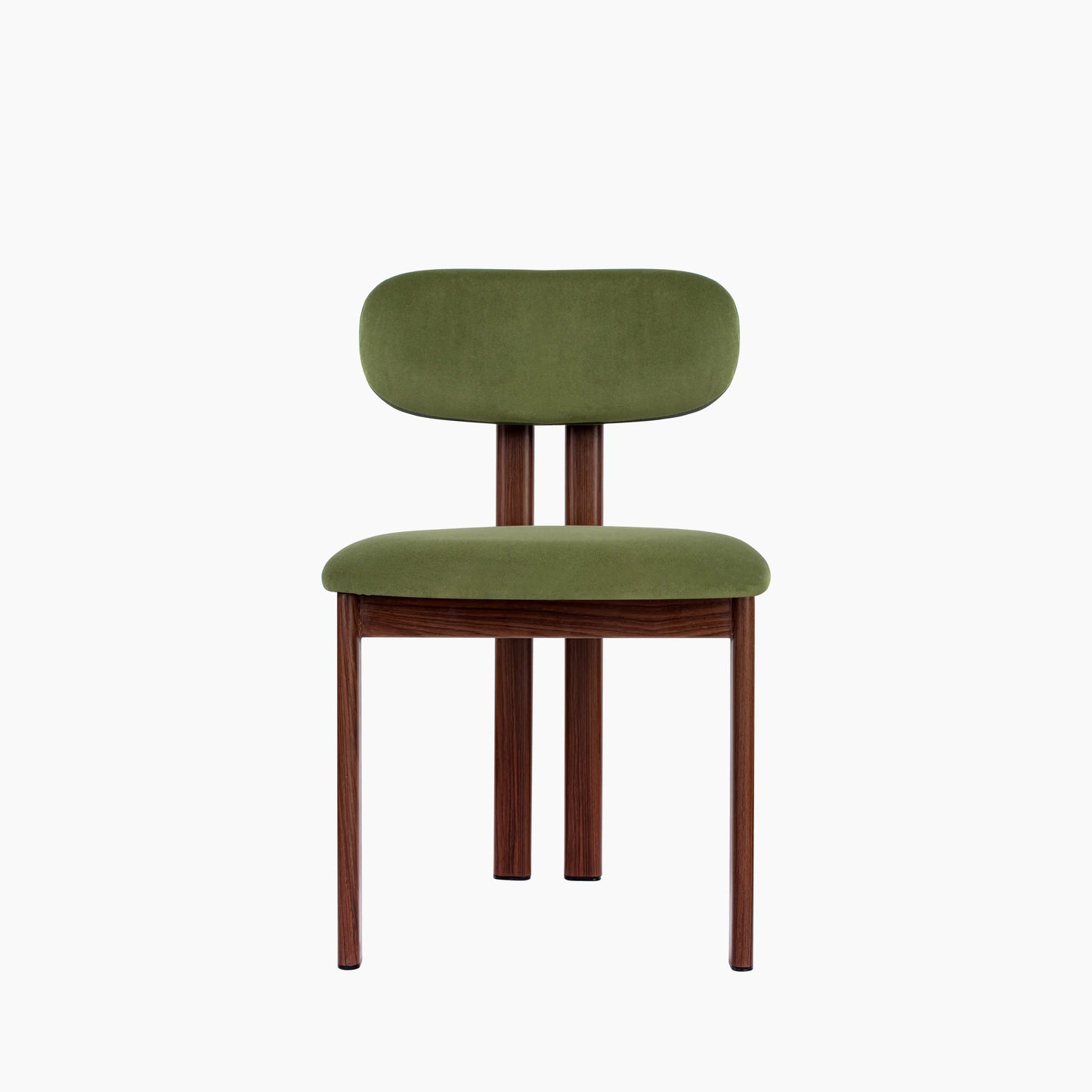 Arbor Dining Chair | Olive Green Sustainable Velvet & Walnut