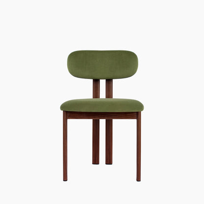 Arbor Dining Chair | Olive Green Sustainable Velvet & Walnut
