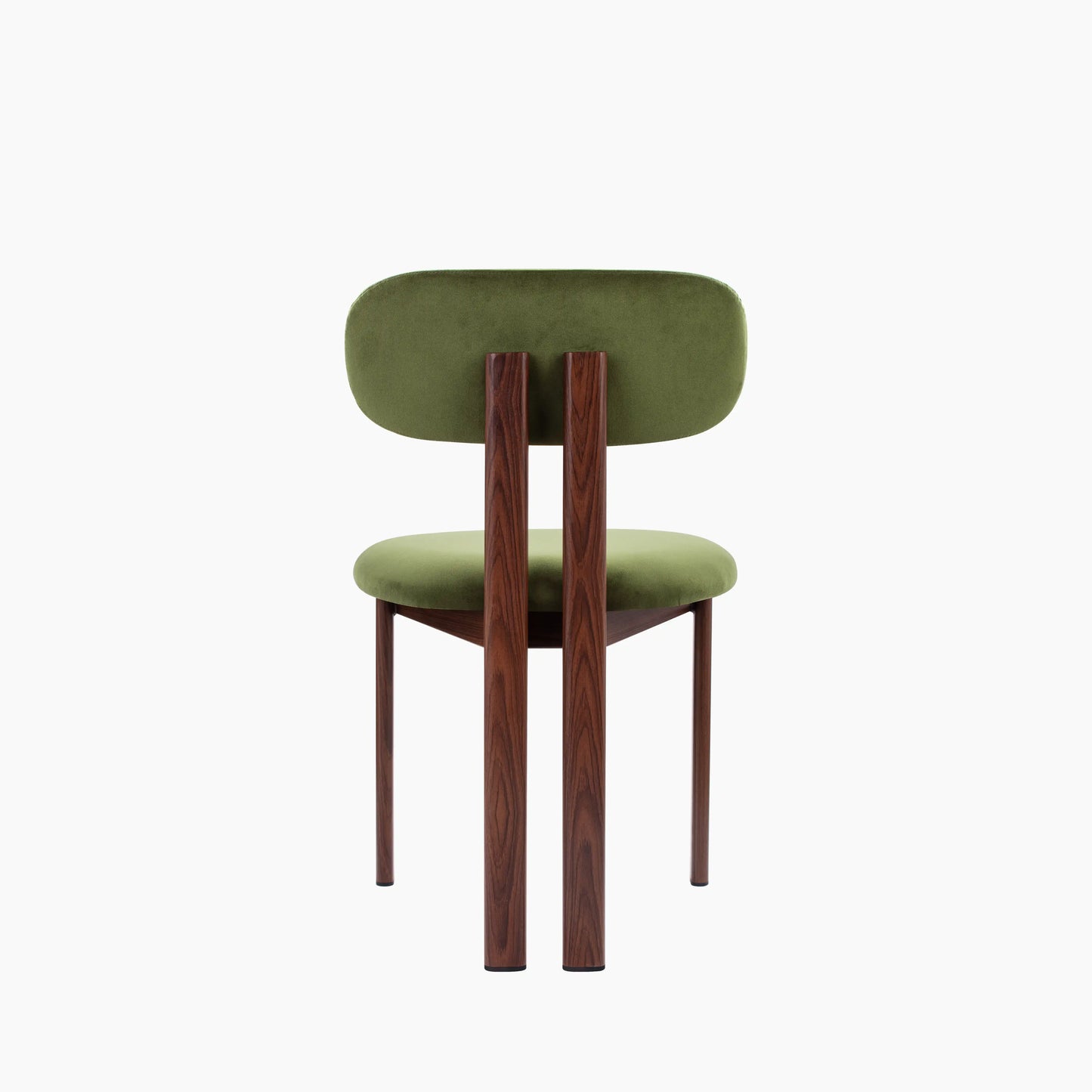 Arbor Dining Chair | Olive Green Sustainable Velvet & Walnut