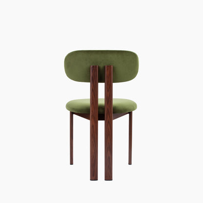 Arbor Dining Chair | Olive Green Sustainable Velvet & Walnut