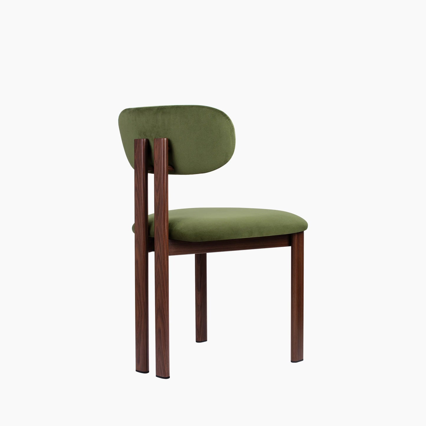 Arbor Dining Chair | Olive Green Sustainable Velvet & Walnut