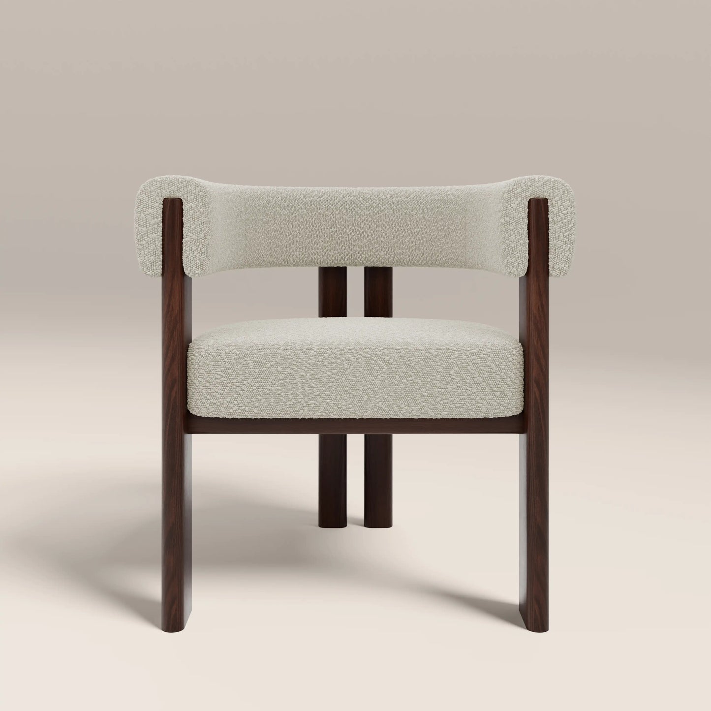 Cassius Carver Dining Chair | Speckled Stone Sustainable Boucle & Walnut