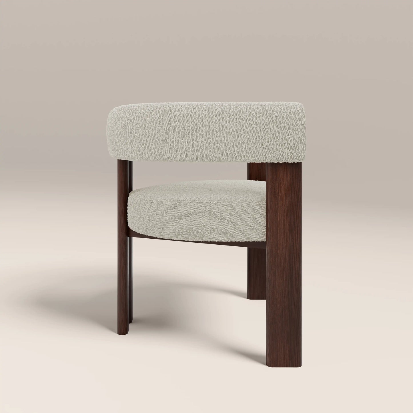 Cassius Carver Dining Chair | Speckled Stone Sustainable Boucle & Walnut