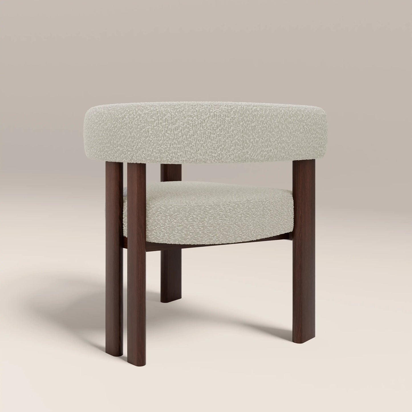Cassius Carver Dining Chair | Speckled Stone Sustainable Boucle & Walnut
