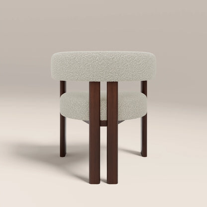 Cassius Carver Dining Chair | Speckled Stone Sustainable Boucle & Walnut
