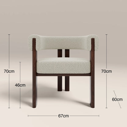 Cassius Carver Dining Chair | Speckled Stone Sustainable Boucle & Walnut