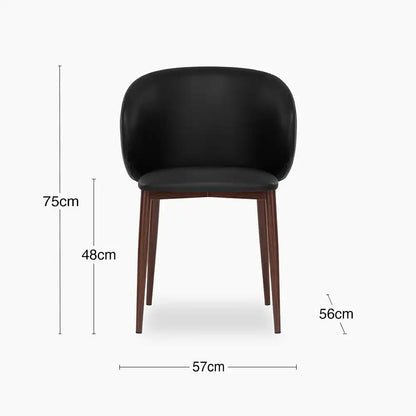 Cameron Dining Chair | Noir Black Faux Leather
