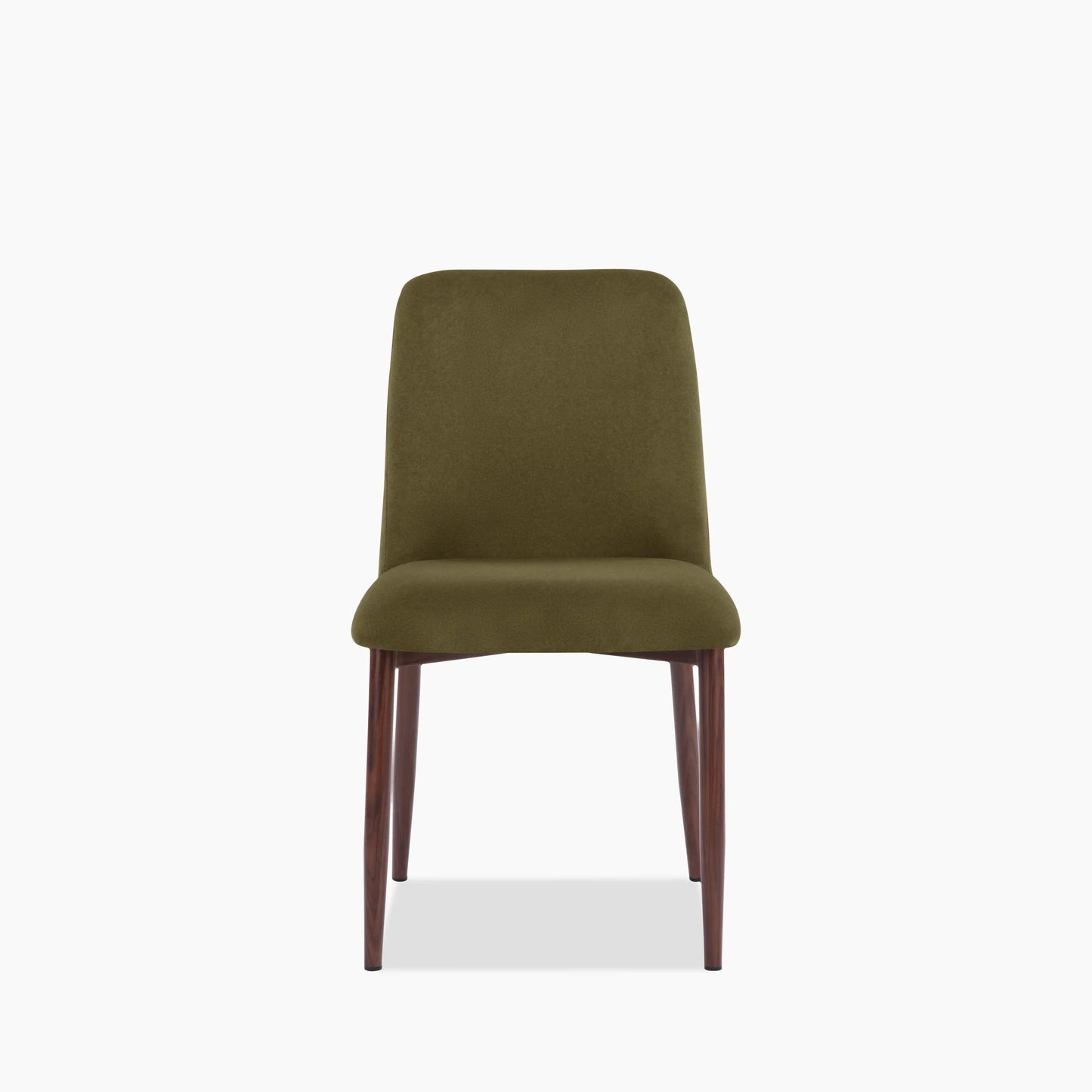 Amari Dining Chair | Moss Green Sustainable Mohair Velvet & Walnut