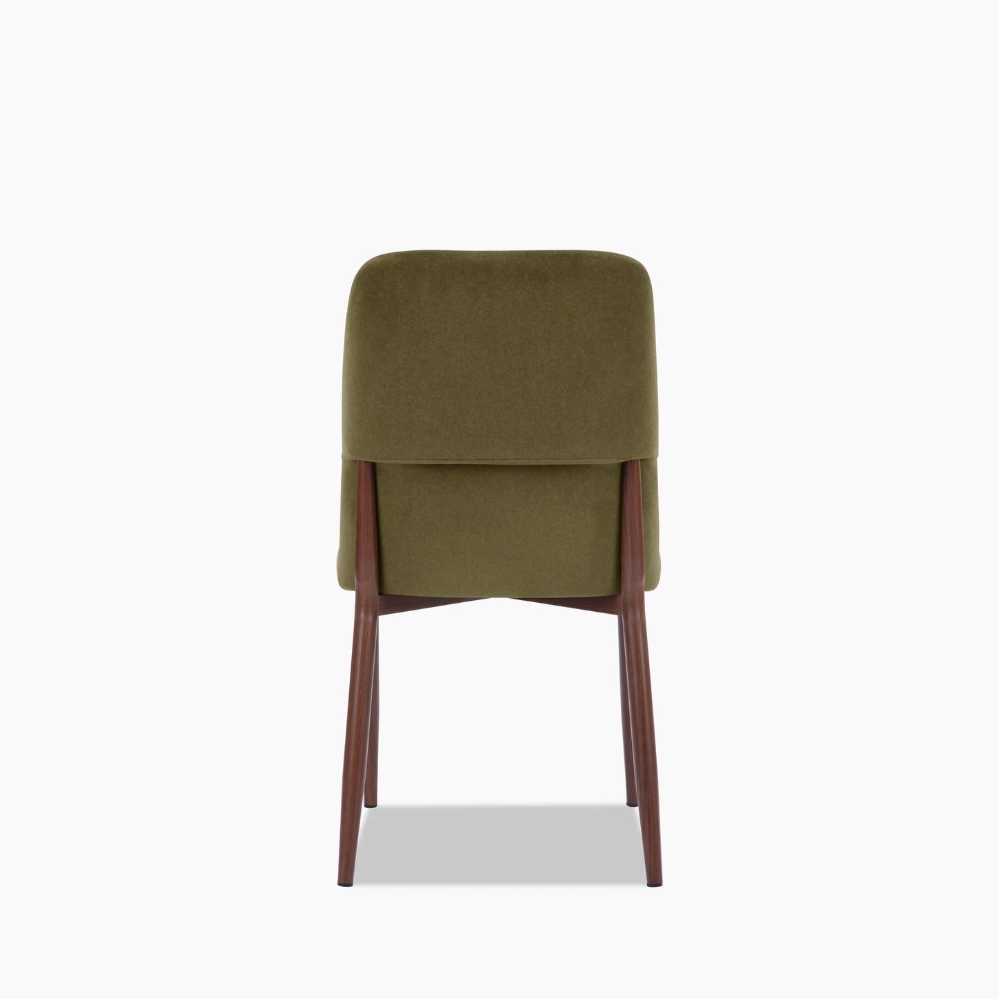 Amari Dining Chair | Moss Green Sustainable Mohair Velvet & Walnut
