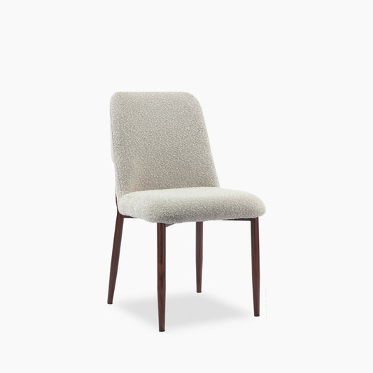 Amari Dining Chair | Speckled Stone Sustainable Boucle & Walnut