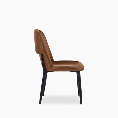 Amari Dining Chair | Vintage Tan Faux Leather & Black