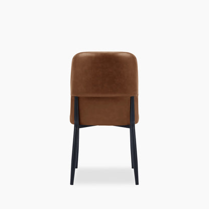 Amari Dining Chair | Vintage Tan Faux Leather & Black