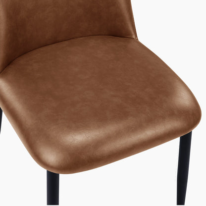 Amari Dining Chair | Vintage Tan Faux Leather & Black