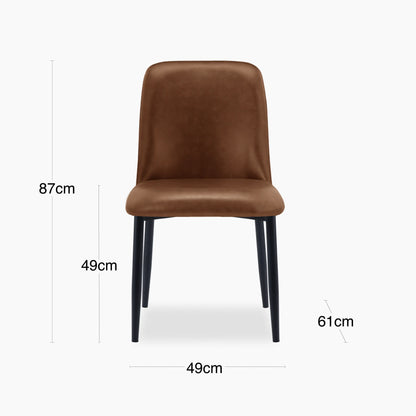 Amari Dining Chair | Vintage Tan Faux Leather & Black