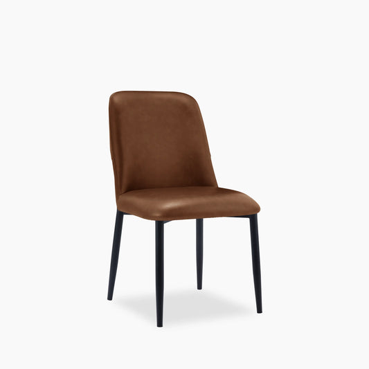 Amari Dining Chair | Vintage Tan Faux Leather & Black