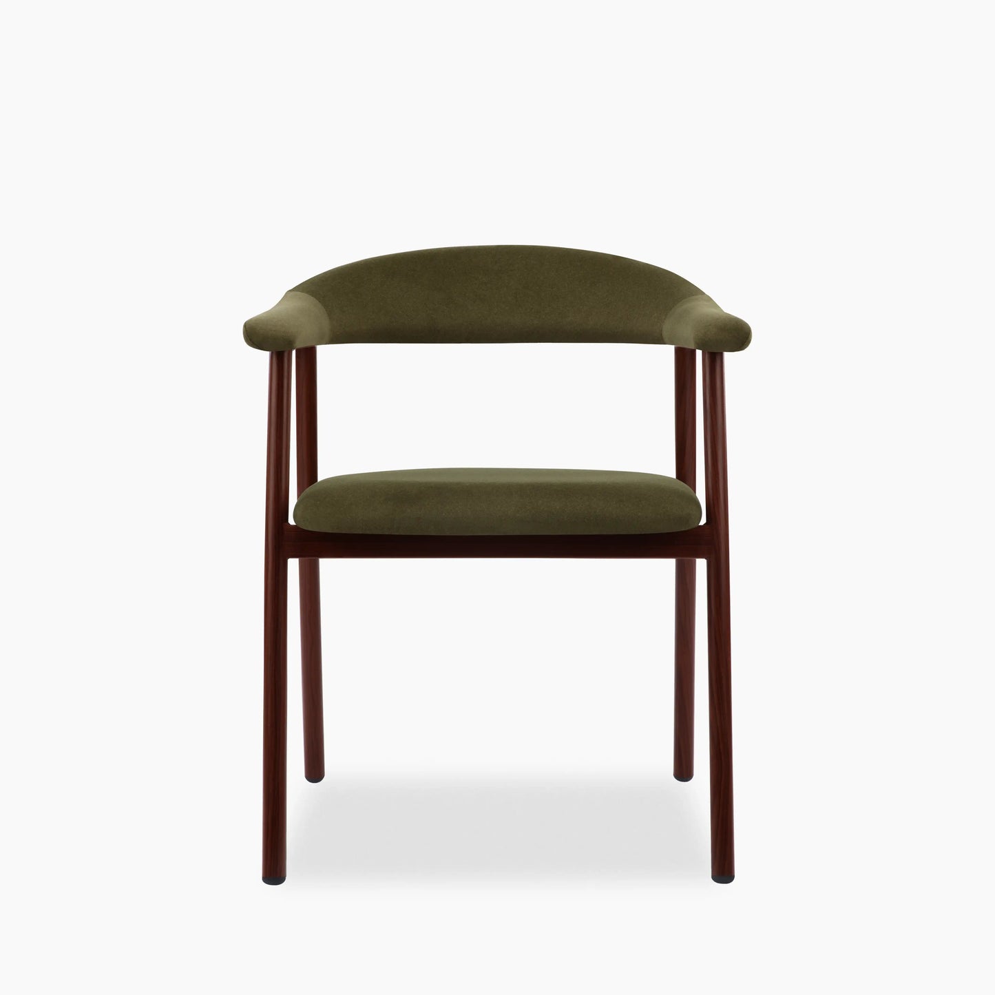 Monroe Carver Dining Chair | Moss Green Sustainable Mohair Velvet & Walnut