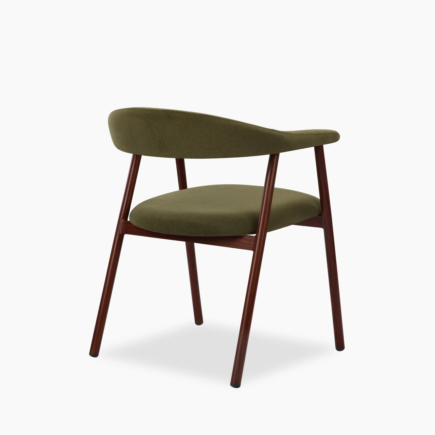 Monroe Carver Dining Chair | Moss Green Sustainable Mohair Velvet & Walnut