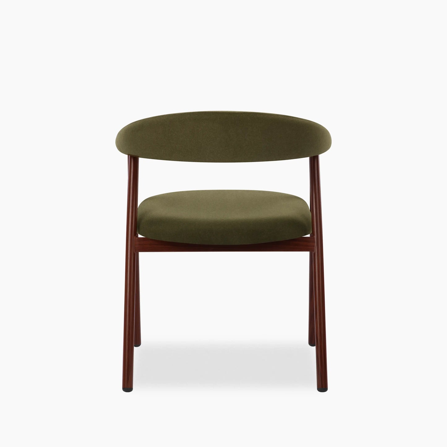 Monroe Carver Dining Chair | Moss Green Sustainable Mohair Velvet & Walnut