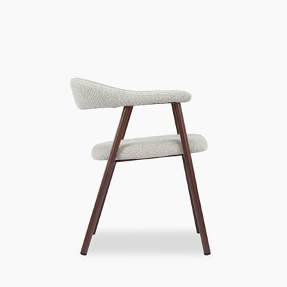 Monroe Carver Dining Chair | Speckled Stone Sustainable Boucle & Walnut