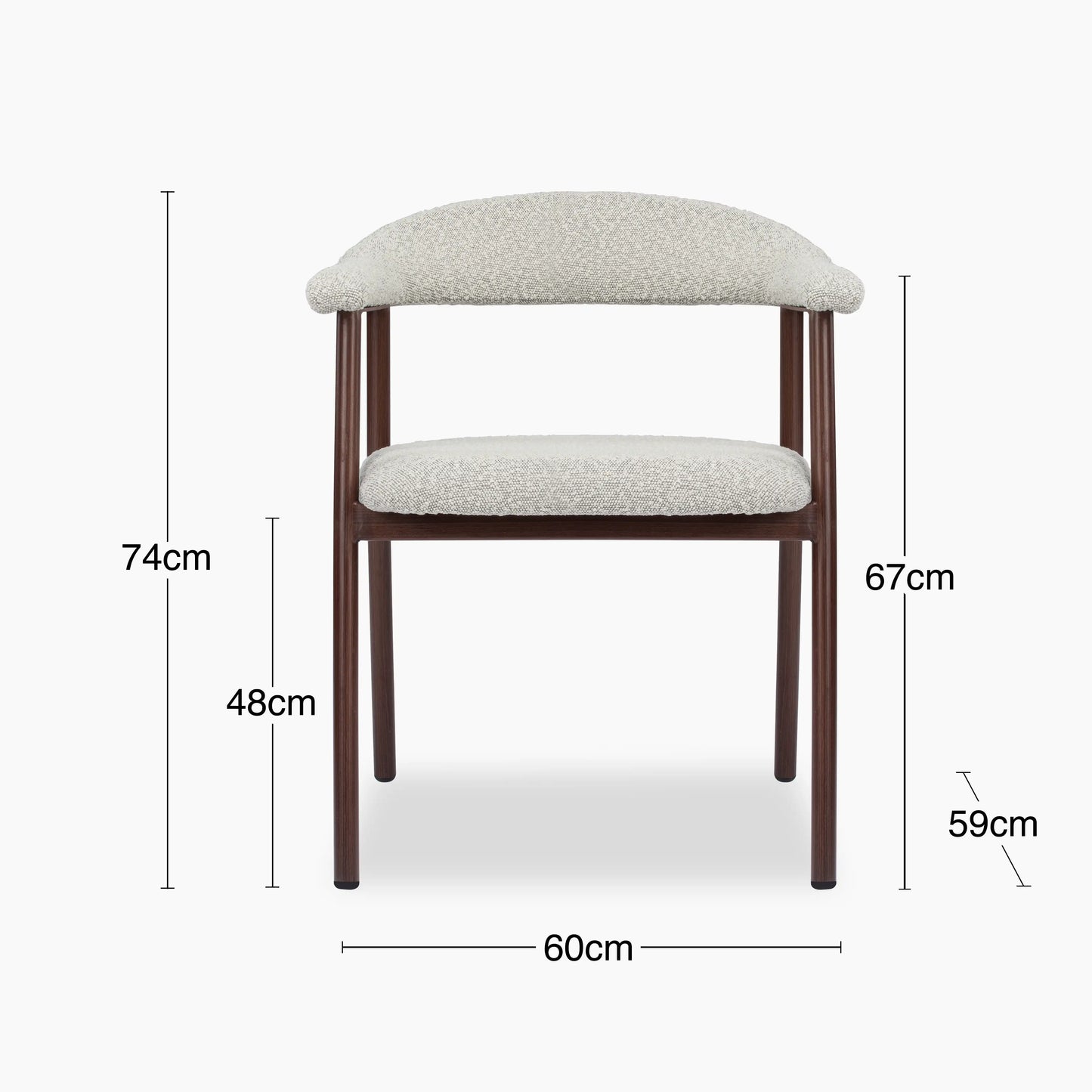 Monroe Carver Dining Chair | Speckled Stone Sustainable Boucle & Walnut