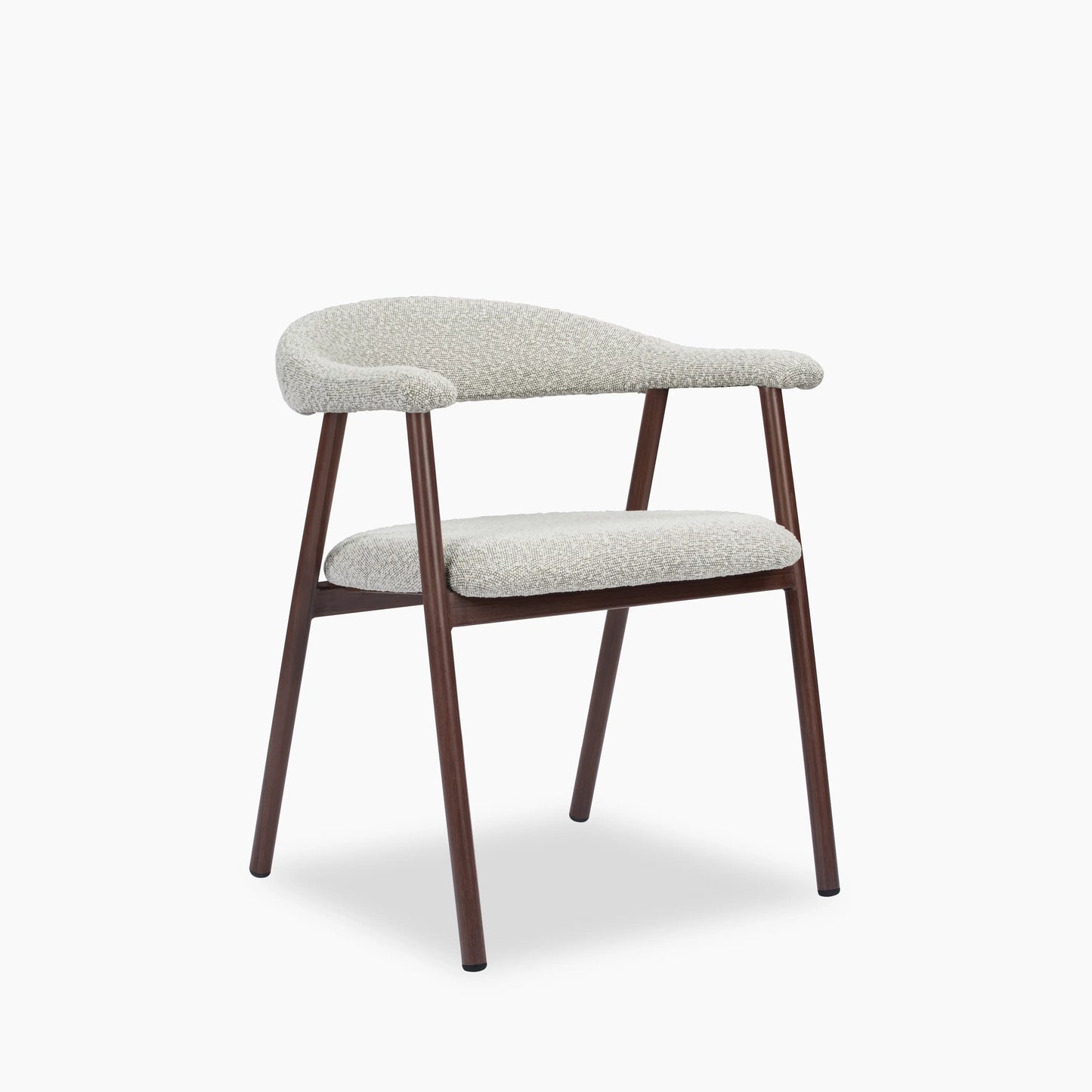 Monroe Carver Dining Chair | Speckled Stone Sustainable Boucle & Walnut