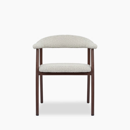 Monroe Carver Dining Chair | Speckled Stone Sustainable Boucle & Walnut