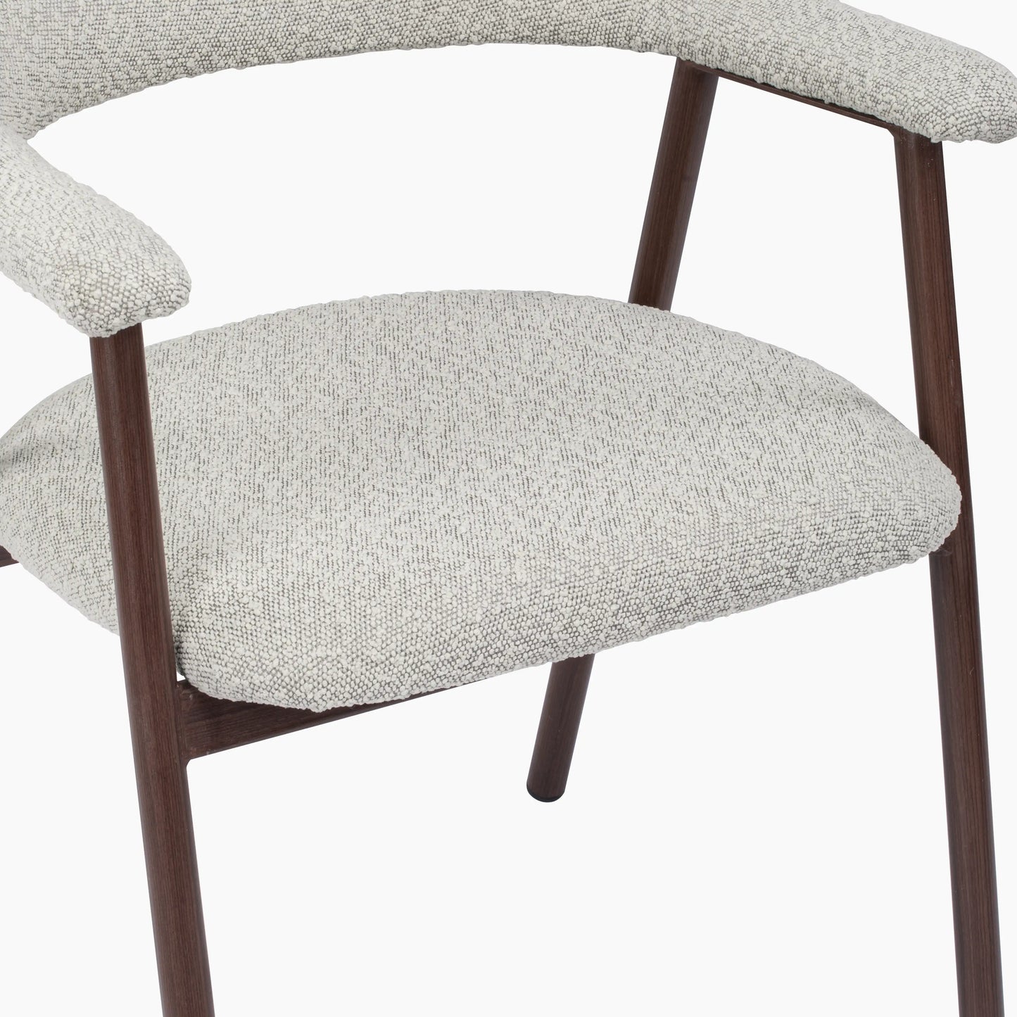 Monroe Carver Dining Chair | Speckled Stone Sustainable Boucle & Walnut