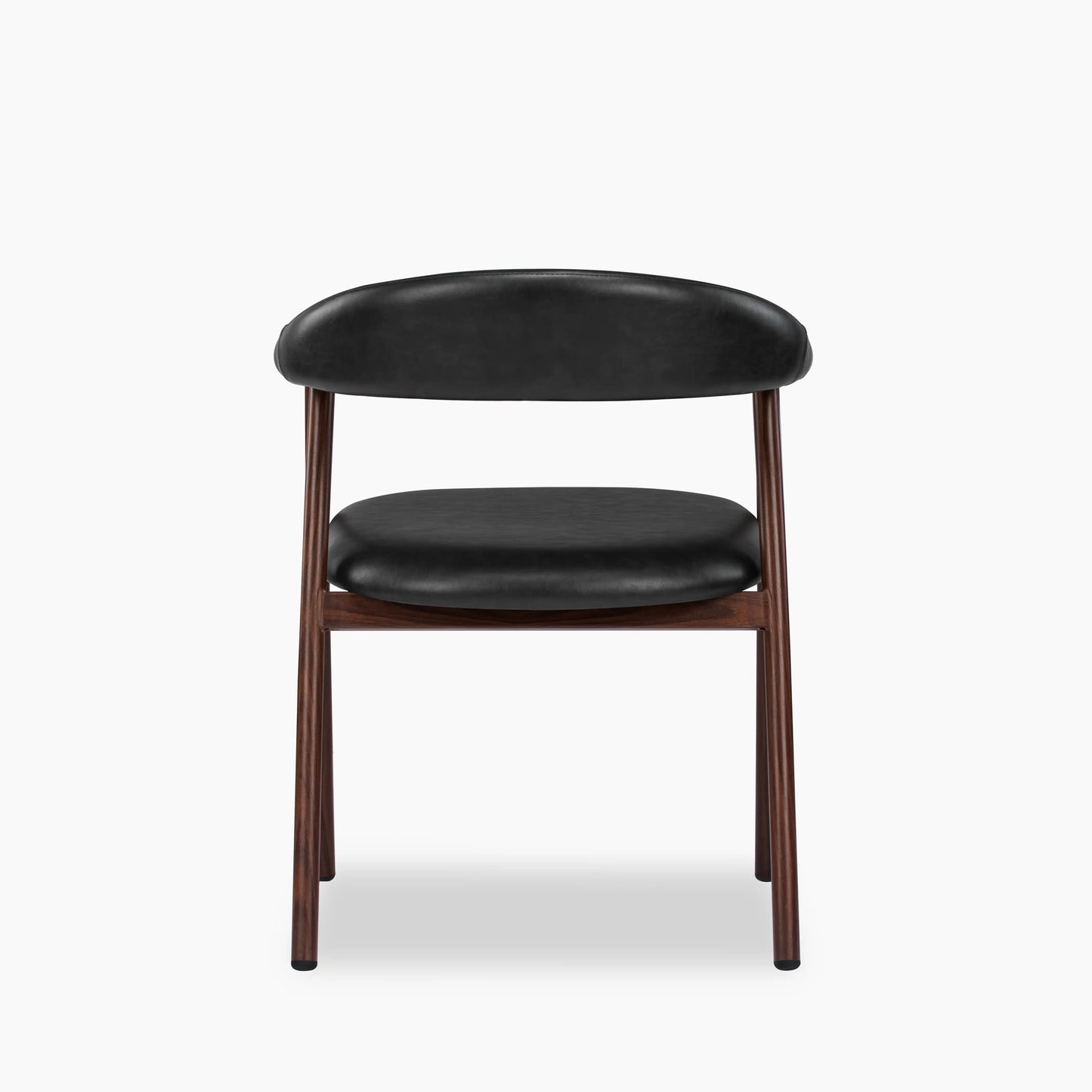 Monroe Carver Dining Chair | Vintage Black Faux Leather & Walnut