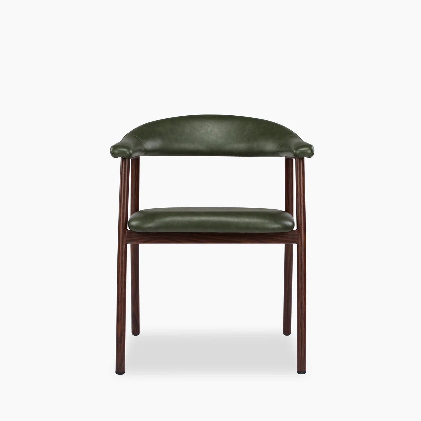 Monroe Carver Dining Chair | Vintage Green Faux Leather & Walnut