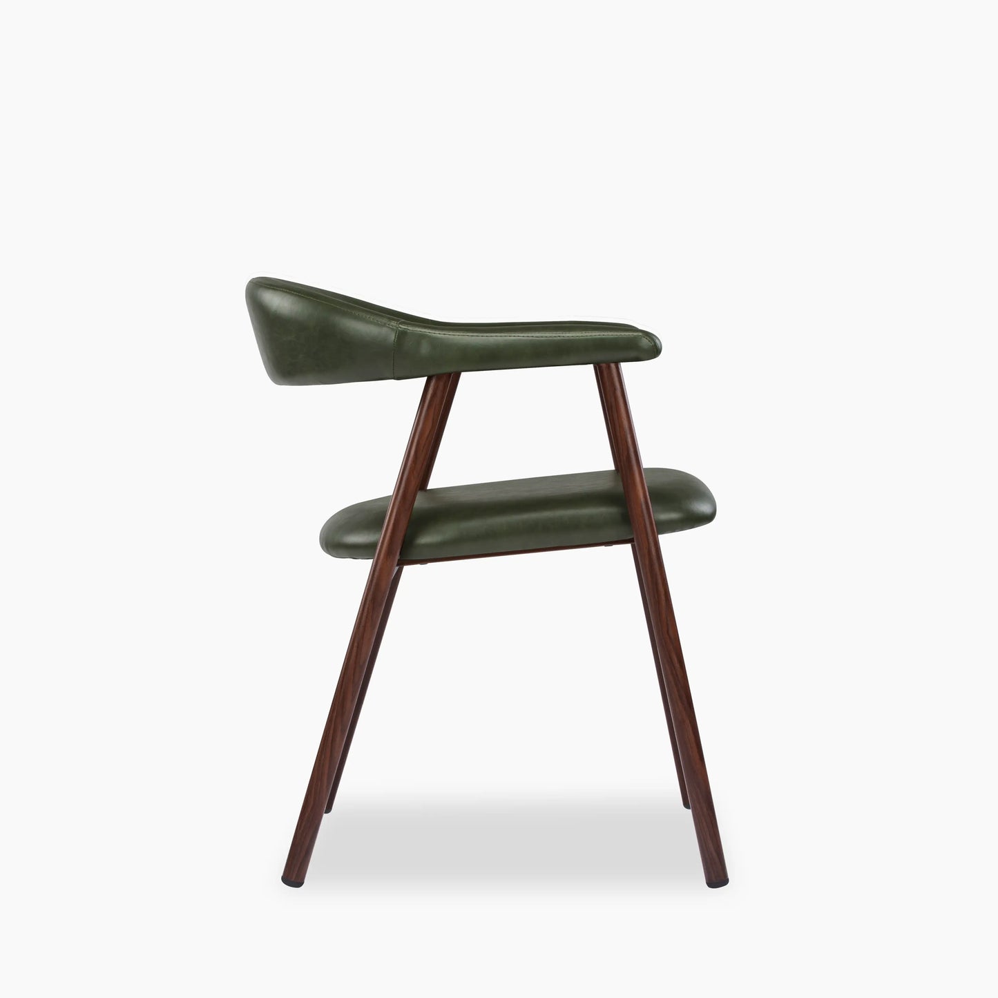 Monroe Carver Dining Chair | Vintage Green Faux Leather & Walnut