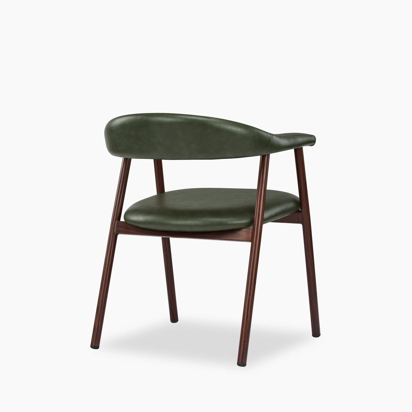 Monroe Carver Dining Chair | Vintage Green Faux Leather & Walnut