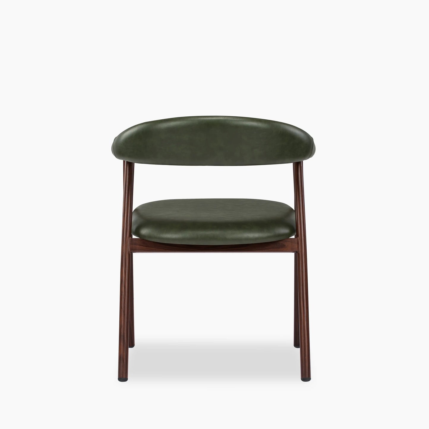 Monroe Carver Dining Chair | Vintage Green Faux Leather & Walnut